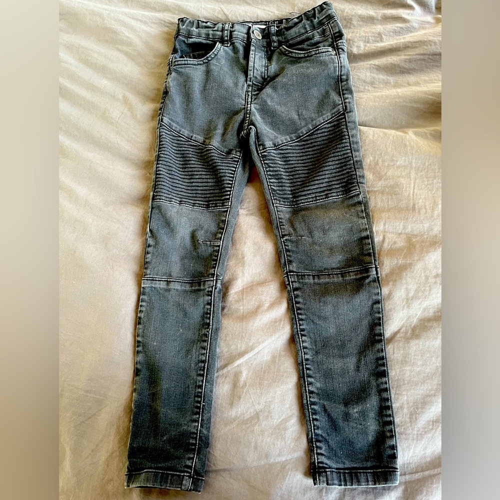 Boys black moto jeans size 7 by Zara UEC